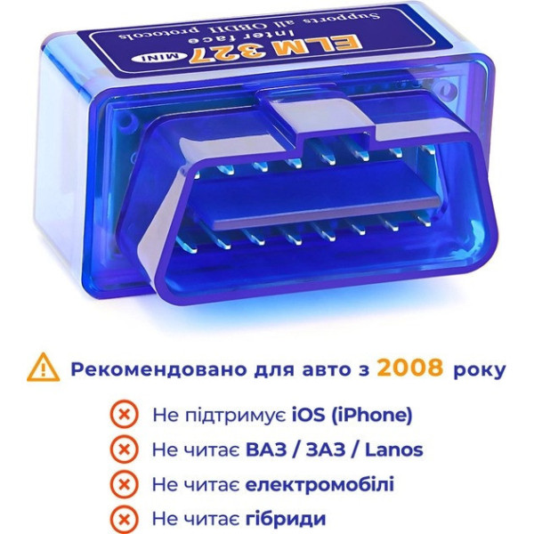 Миниатюрный диагностический автосканер Xiamen ELM327 v1.5 OBD2 с двумя платами и чипом для подключения к компь