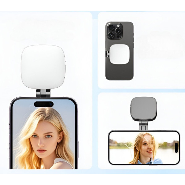 Селфи-лампа F622 LED с магнитным держателем MagSafe, 3 режима холодного света, аккумулятор 1000 мАч, USB Type-