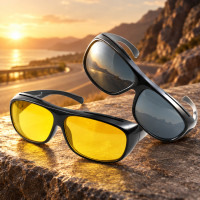 Антибликовые очки HD Vision WrapArounds Day & Night 2в1 с складной оправой и градиентными линзами