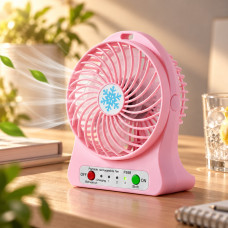 Настольный мини-вентилятор Portable Fan с аккумулятором и 3 скоростями механического управления