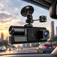 Видеорегистратор автомобильный A22 с тремя камерами, Full HD, Wi-Fi и камерой заднего вида