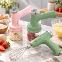 Ручной портативный аккумуляторный миксер Agitator RD-138 с USB, 3,7 Вт, 2 насадки, компактный беспроводной