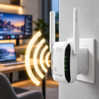 Репитер Wi-Fi LV-WR29 с двумя антеннами, усилитель сигнала до 300 Мбит/с, универсальный