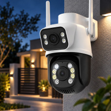 Уличная IP-камера A8BQ с LED-подсветкой, двойными линзами и датчиком движения, режим день/ночь