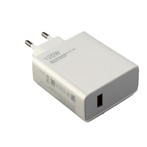 Сетевой адаптер питания 120W с быстрой зарядкой QC 3.0 и USB Type-A, белый, с кабелем