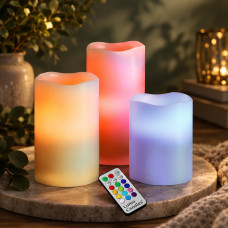 Ночник Luma Candles набор из 3 светодиодных LED свечей с RGB подсветкой и пультом управления