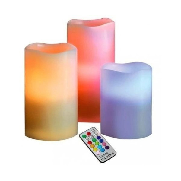 Ночник Luma Candles набор из 3 светодиодных LED свечей с RGB подсветкой и пультом управления