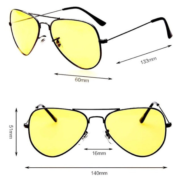 Антибликовые желтые очки Night View Glasses для водителей с ночным видением и складной оправой