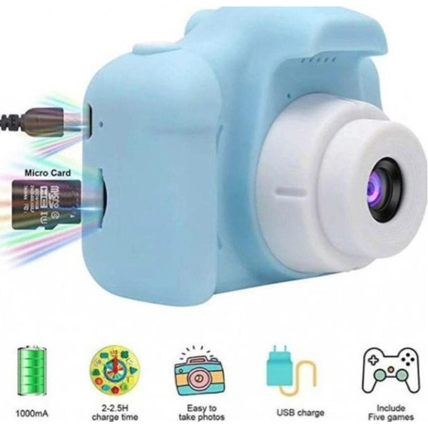 Детский цифровой фотоаппарат и видеокамера X200 Kids Camera 2.0 игрушка с аккумулятором