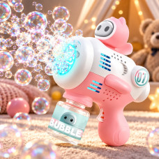 Машинка-пистолет Bubble Maker для мыльных пузырей с подсветкой и аккумулятором для детей от 3 лет