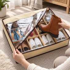 Органайзер для хранения обуви Shoes Under с прозрачной крышкой на 12 пар