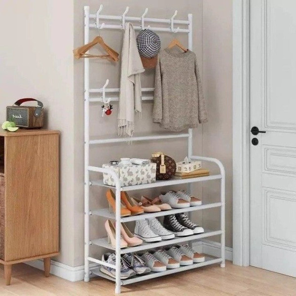Вешалка напольная New simple floor clothes rack с подставкой для зонтов на ножках