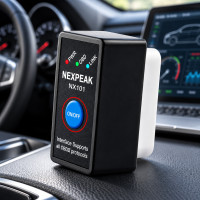 Автосканер GRB ELM 327 NEXPEAK V1.5 с Bluetooth и кнопкой питания для диагностики OBD2, подключение к компьюте