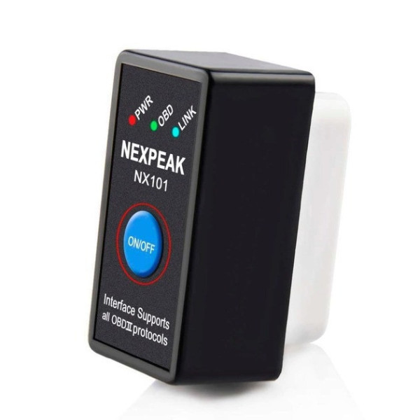 Автосканер GRB ELM 327 NEXPEAK V1.5 с Bluetooth и кнопкой питания для диагностики OBD2, подключение к компьюте