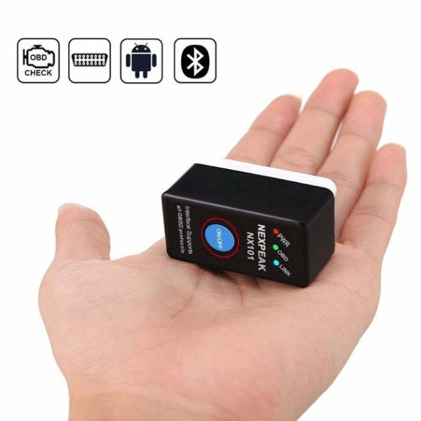 Автосканер GRB ELM 327 NEXPEAK V1.5 с Bluetooth и кнопкой питания для диагностики OBD2, подключение к компьюте