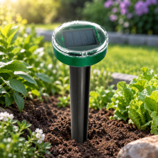 Ультразвуковой и электромагнитный отпугиватель грызунов Garden Pro D-1102 на солнечной батарее для улицы