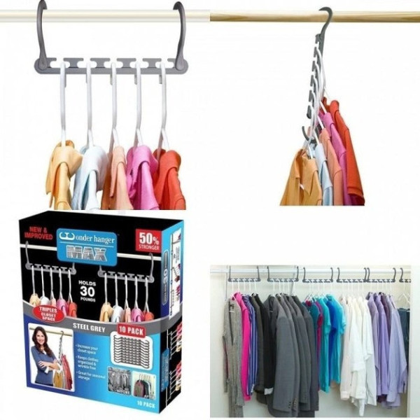 Вешалка-переноска для одежды Wonder Hanger Max 10 в 1 с органайзером для шкафа