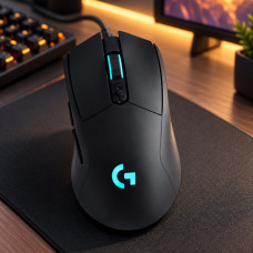 Проводная игровая мышь G407 Silent Plus с LED подсветкой и разрешением 12000 DPI для ПК и ноутбука