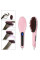 Электрическая расческа-выпрямитель FAST HAIR STRAIGHTENER HQT-906 розового цвета от сети 220 В с одной насадко