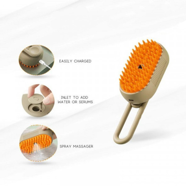 Щетка с паром Steamy Brush E-W3317 для ухода за шерстью собак, кошек и других домашних питомцев