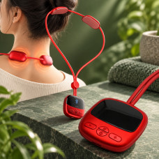 Импульсный массажер для шеи и плеч NECK MASSAGER LY-480 с 9 режимами интенсивности и 4 программами