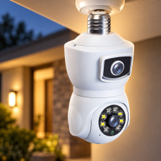 IP-камера видеонаблюдения PTZ-Lamp 2MP 1080P Wi-Fi с ночным видением, установка в патрон E27 V09 для улицы и п
