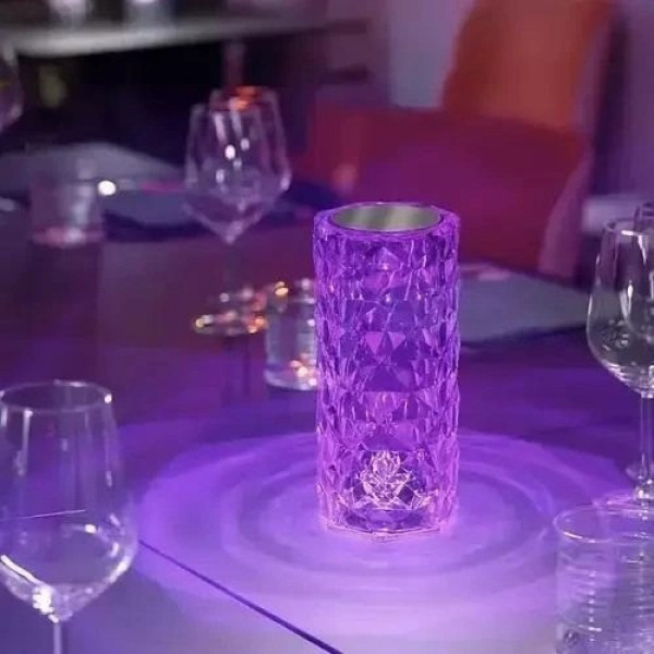 Светодиодный ночник Crystal Rose Ambience в форме хрустальной вазы с 16 цветами RGB, 19.5 см AND463