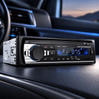 Автомагнитола Podofo JSD 520 1DIN с USB, AUX и Bluetooth, мощность 4х60 Вт, черная