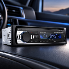 Автомагнитола Podofo JSD 520 1DIN с USB, AUX и Bluetooth, мощность 4х60 Вт, черная
