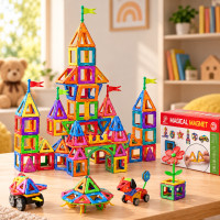 Магнитный детский конструктор 3D Magical Magnet с 98 элементами для обучения и игры