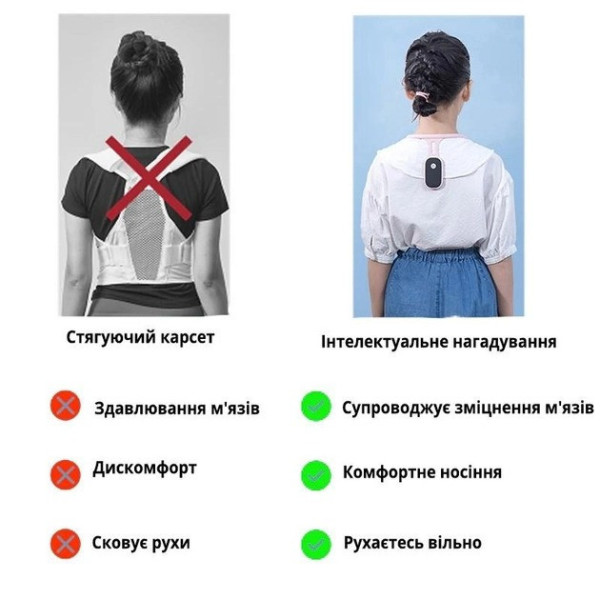 Корректор осанки Posture Device для детей и взрослых с вибрацией, устройство для выпрямления спины