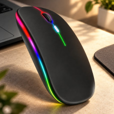 Беспроводная компьютерная мышь с Bluetooth и RGB подсветкой, черная