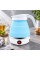 Складной электрочайник Electric Kettle с силиконовым корпусом для походов и путешествий голубой 600 мл