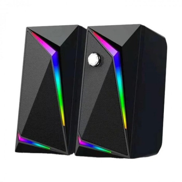 Проводные компьютерные колонки MUSIC D.J. M-110C с RGB подсветкой, 2 динамика