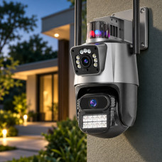 Уличная WiFi IP видеокамера Dual Lens с микрофоном, динамиком и LED-подсветкой 6MP