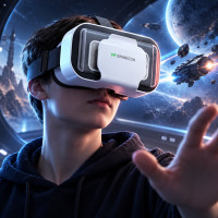 Очки виртуальной реальности SHINECON SC-G05a для игр и просмотра 3D фильмов белого цвета