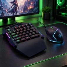 Проводной игровой набор клавиатура и мышь 198I G506 для настольного ПК Black