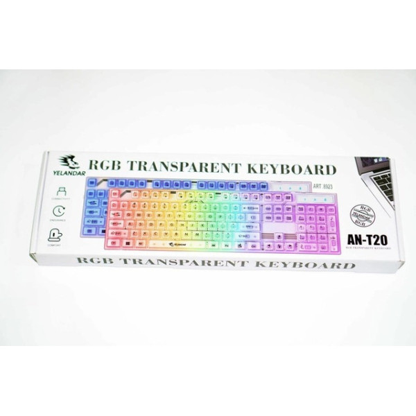 Мембранная игровая клавиатура Yelandar AN-T20 USB с RGB подсветкой White