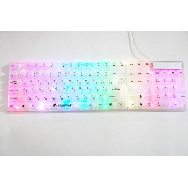 Мембранная игровая клавиатура Yelandar AN-T20 USB с RGB подсветкой White