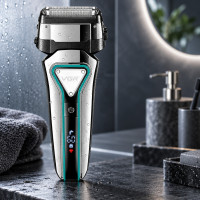Аккумуляторная сетевая электробритва Shaver VGR V-333 с двумя бритвенными головками и триммером для сухого и в
