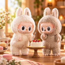 Коллекционная мягкая фигурка Labubu Macarons с виниловым лицом, 17 см