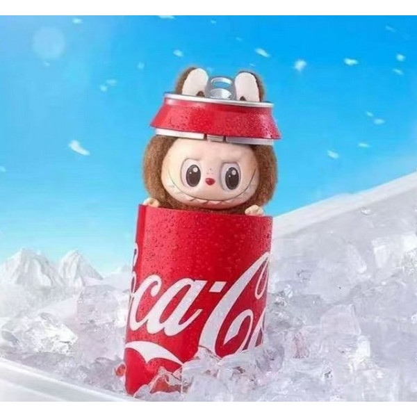 Плюшевый брелок Labubu в виде банки Coca Cola коллекционная игрушка