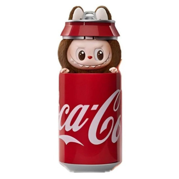 Плюшевый брелок Labubu в виде банки Coca Cola коллекционная игрушка