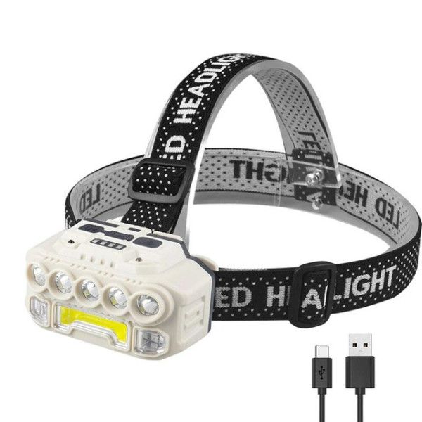 Налобный светодиодный фонарь Bailong HX-817 с аккумулятором 1x18650 и зарядкой Type-C, водонепроницаемый