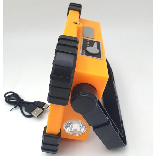 Аккумуляторный светодиодный прожектор-фонарь 30W с солнечной батареей и функцией Power Bank 3600mAh