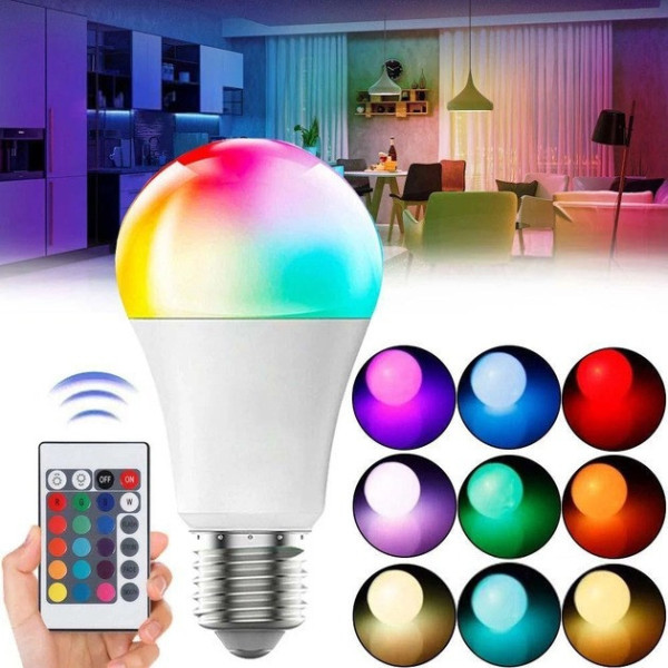 Светодиодная лампа Anslut Standard Bulb LED RGB MAG-719 с дистанционным управлением, 9 Вт, 806 лм