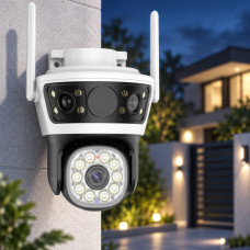 Уличная IP-камера видеонаблюдения Q70 с поддержкой LAN и датчиком движения, питание 220В, режим день/ночь