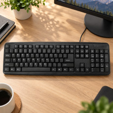 Классическая проводная бесшумная клавиатура для настольного ПК KEYBOARD (TC-01) / X1 / K107 Black