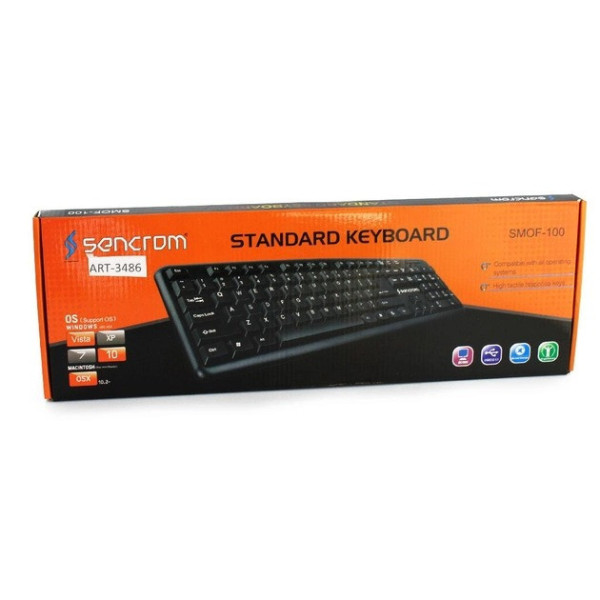 Классическая проводная бесшумная клавиатура для настольного ПК KEYBOARD (TC-01) / X1 / K107 Black