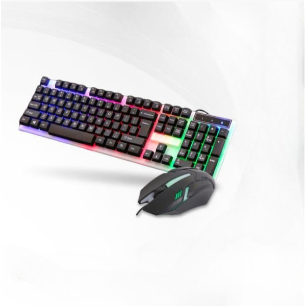 Клавиатура и мышь K518 с эргономичной панелью RGB для ПК и ноутбука, черная